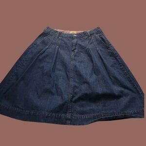 Dark Blue Denim A-Line Skirt